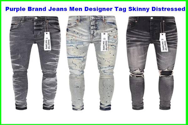 Purple Brand Jeans Men Designer Tag Skinny Distressed